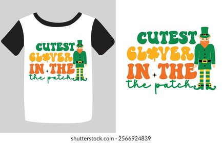 St. Patrick's day typography t-shirt design. hand-drawn design elements. logos and emblems for the invitation vector