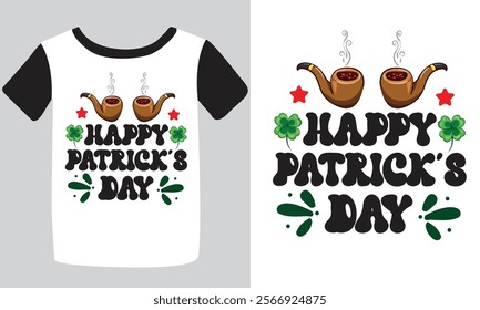 St. Patrick's day typography t-shirt design. hand-drawn design elements. logos and emblems for the invitation vector