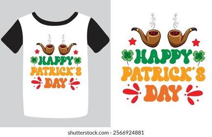 St. Patrick's day typography t-shirt design. hand-drawn design elements. logos and emblems for the invitation vector