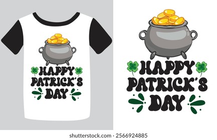 St. Patrick's day typography t-shirt design. hand-drawn design elements. logos and emblems for the invitation vector