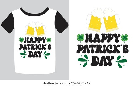 St. Patrick's day typography t-shirt design. hand-drawn design elements. logos and emblems for the invitation vector