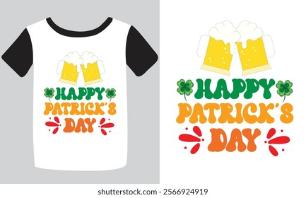 St. Patrick's day typography t-shirt design. hand-drawn design elements. logos and emblems for the invitation vector