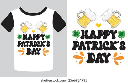 St. Patrick's day typography t-shirt design. hand-drawn design elements. logos and emblems for the invitation vector