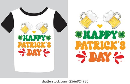 St. Patrick's day typography t-shirt design. hand-drawn design elements. logos and emblems for the invitation vector