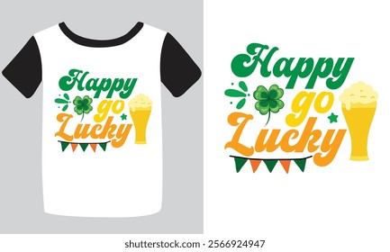 St. Patrick's day typography t-shirt design. hand-drawn design elements. logos and emblems for the invitation vector