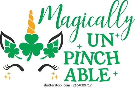 St Patrick's day Unicorn Head Isolated Vector File