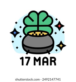 st patricks day usa holiday color icon vector. st patricks day usa holiday sign. isolated symbol illustration