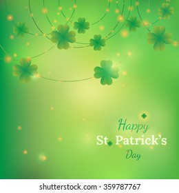 St. Patrick's day vector background with clovers