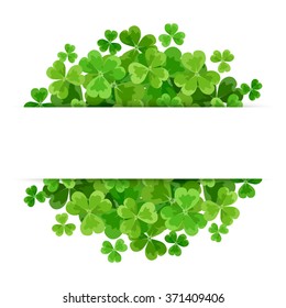 St. Patrick's day vector background with green shamrock.