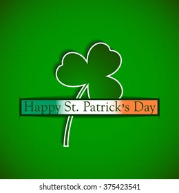 St. Patricks day vector background with clover and irish flag. Vector illustration.