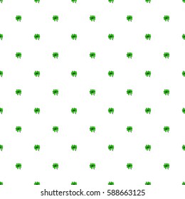 St. Patrick's Day vector background. Green shamrock seamless pattern on a white ground.