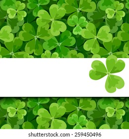 St. Patrick's day vector card with shamrock.