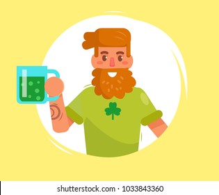 St. Patrick's day. Vector. Cartoon. Isolated art on white background. Flat