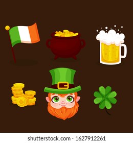 St. Patrick's Day vector design elements set. vector illustration.