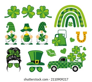 St. Patricks Day vector design elements set. St Patricks day ttraditional symbol set. Vector Illustration