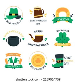 St. Patrick's Day vector design elements set. Vector illustration.