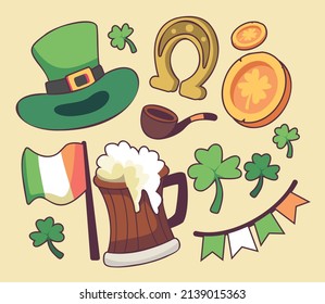 St. Patrick's Day vector design elements set. Vector illustration.