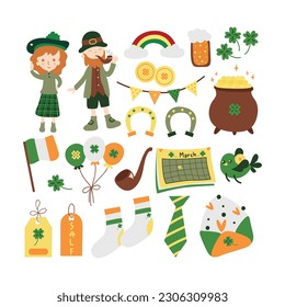 St. Patrick's Day. St. Patrick's Day vector design elements illustration.  Isolated object on white background.