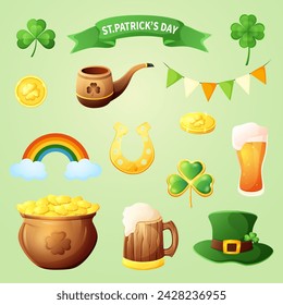 St. Patrick's Day vector design elements set. Vector illustration.