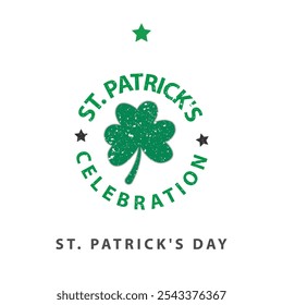 St. Patrick's Day vector design with font and white background 