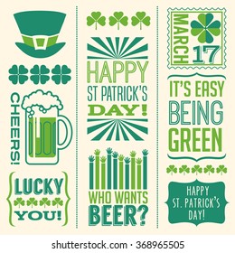 St. Patrick's Day vector design elements for banners, greeting cards, invitations