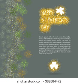 St. Patrick's Day vector design elements set. Patricks day hand-drawn icons on white background. Inscription Happy St. Patrick's Day. Template for greeting cards, invitations for St. Patrick's day
