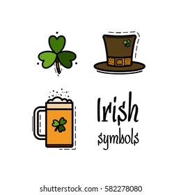 St. Patrick's Day vector design elements set.