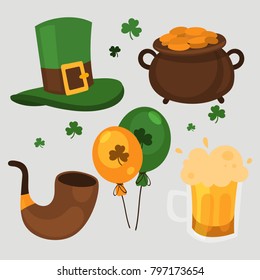 St. Patrick's Day vector design elements.