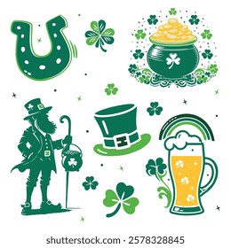 St. Patrick's day vector graphic element set design