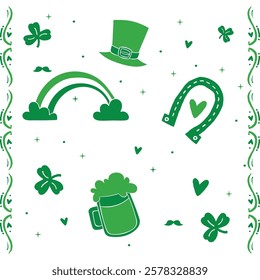 St. Patrick's day vector graphics elements design