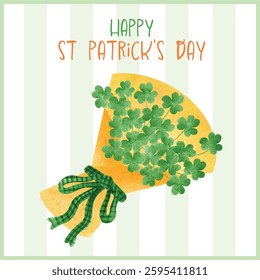 St. Patrick's Day vector, green, lucky, watercolor