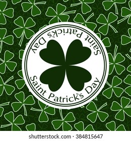St Patricks day vector greeting card cover design template