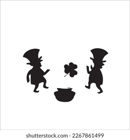 St. Patrick's day vector icons set isolated on white background. Flat cartoon style design element for party, sales, photo booth props: pot, coins, rainbow, horseshoe, beer, clover, pipe, tie, hat.