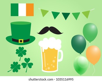 St. Patrick's Day Vector Illustration Design Elements Set
