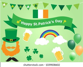 St. Patrick's Day Vector Illustration Design Elements Set