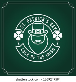 St. Patrick's Day Vector Illustration. Happy St. Patrick's Day vector flat design template for background, banner, poster, greeting card. Happy St. Patrick's Holiday celebration.
