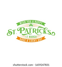 St. Patrick's Day Vector Illustration. Happy St. Patrick's Day vector flat design template for background, banner, poster, greeting card. Happy St. Patrick's Holiday celebration.