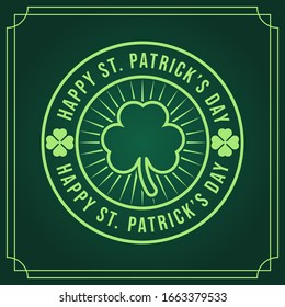 St. Patrick's Day Vector Illustration. Happy St. Patrick's Day vector flat design template for background, banner, poster, greeting card. Happy St. Patrick's Holiday celebration.