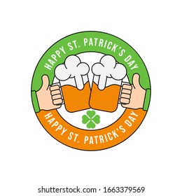St. Patrick's Day Vector Illustration. Happy St. Patrick's Day vector flat design template for background, banner, poster, greeting card. Happy St. Patrick's Holiday celebration.