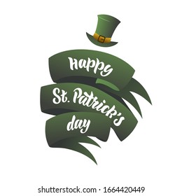 St. Patricks Day - Vektorillustration mit Handschrift. irischer Urlaub, grüner Hut, Geschenkaufkleber, Grußkarte, Inneneinrichtung, Banner