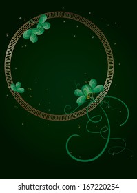  St. Patrick's Day vector illustration with leaves of clover (shamrock)
