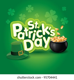 St. Patrick's Day vector illustration. Elements are layered separately in vector file.