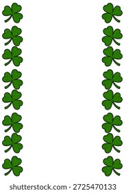 Borde del cartel del Vector del día de San Patricio con los tréboles verdes en el fondo blanco