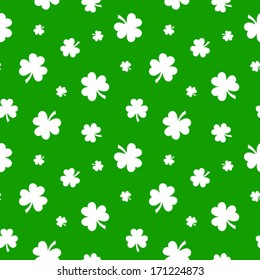 St. Patrick's day vector seamless background with shamrock.