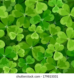 St. Patrick's day vector seamless background with shamrock.