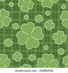 St. Patrick's day vector seamless background with shamrock