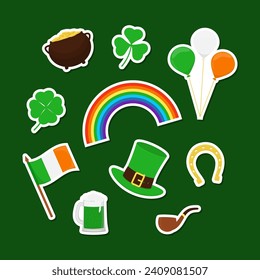 St. Patrick's Day vector sticker set