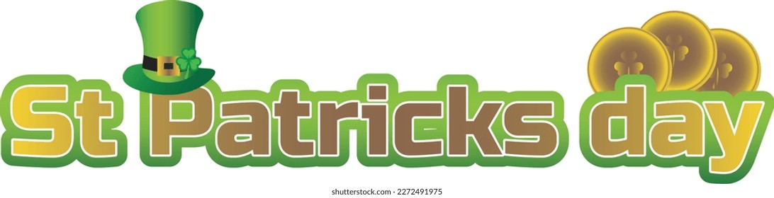 st patricks day vector text effect with transparent background