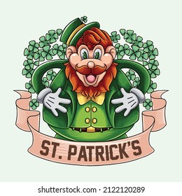 St. Patrick's Day Vintage Cartoon themed cute bearded man