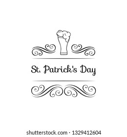 St. Patricks Day Vintage Holiday Badge Design. Vector Greetings Card Design. Saint Patricks Day Background. Happy Saint Patricks Day